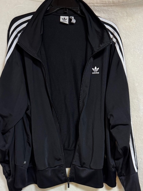 Adidas Women's 4X Track Jacket Zip - 3 Stripes Black & White Firebird - Picture 4 of 10